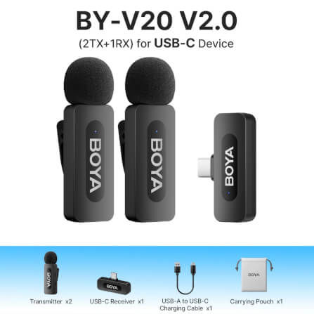 ไมโครโฟนไร้สาย BOYA MICROPHONE BOYA BY-V20 (V2.0)_1